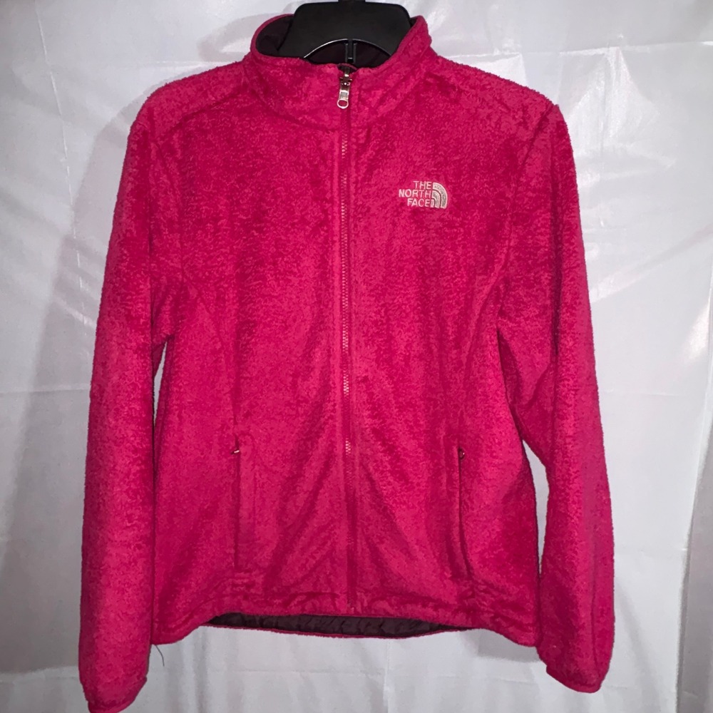 The North Face Osito Fleece Jacket Pink Full Zip Mock Neck Women Medium